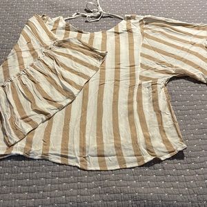 Maurices Cream and Tan striped shirt